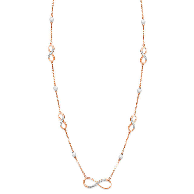 14KT Rose Gold Infinite curves Diamond Long to short Haram,,hi-res view 3