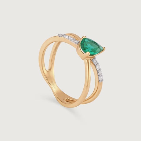 Verdant Radiance 14KT Gold & Diamond Ring