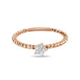 14kt Rose Gold Star Shaped Diamond Ring,,hi-res view 2