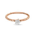 14KT Rose Gold Star Shaped Diamond Ring,,hi-res view 2