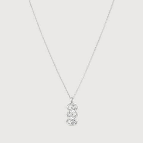 Floral Link Silver Necklace