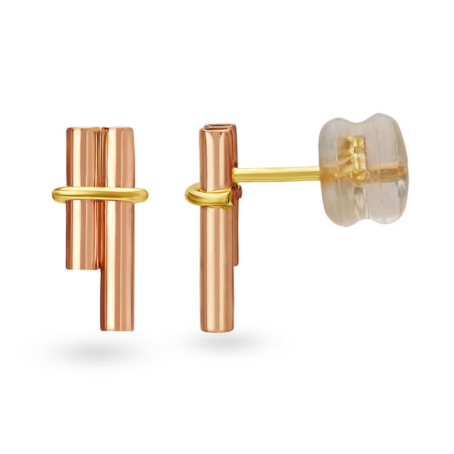 14KT Rose Gold Stud Earrings,,hi-res view 2