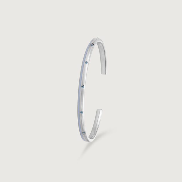 Aqua Beam Silver Bangle,,hi-res image number null