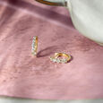 Radiant Shimmer Gold & Diamond Hoop Earrings,,hi-res view 1