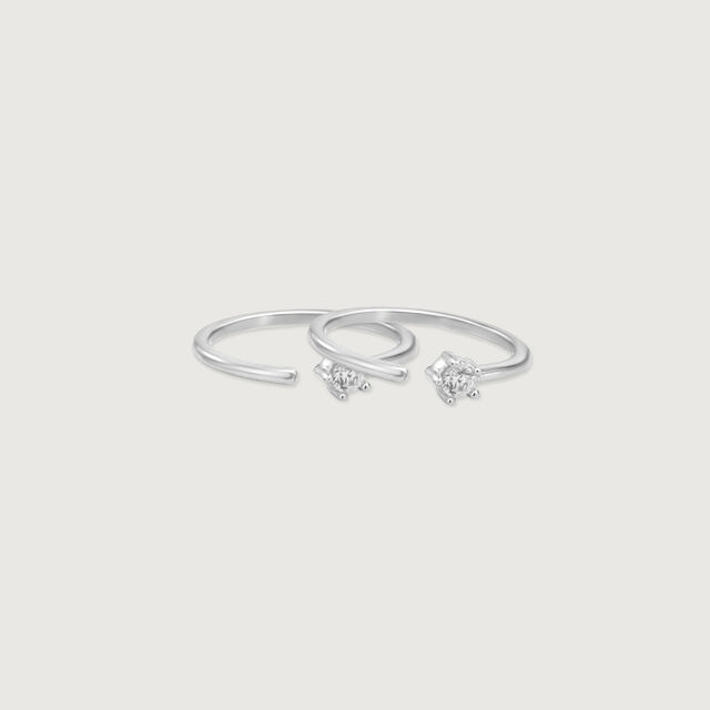 Modern Twist Silver Toe Rings,,hi-res image number null