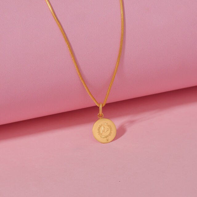 Divine Lakshmi Gold Pendant,,hi-res image number null