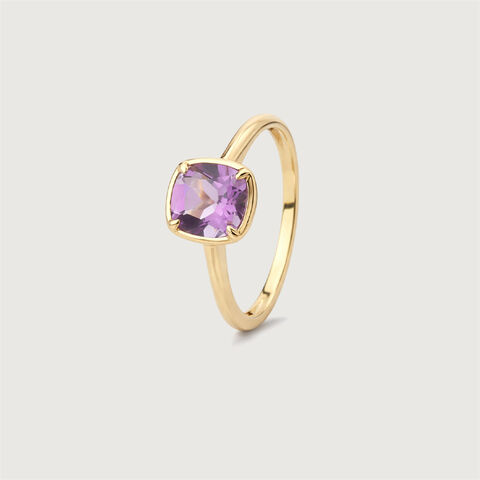 Graceful Contemporary Amethyst Gold Ring