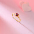 Valentine's Veil 14KT Gold & Pink Garnet Finger Ring,,hi-res view 1