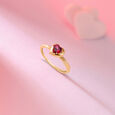 Valentine's Veil 14 KT Gold & Pink Garnet Finger Ring,,hi-res view 1