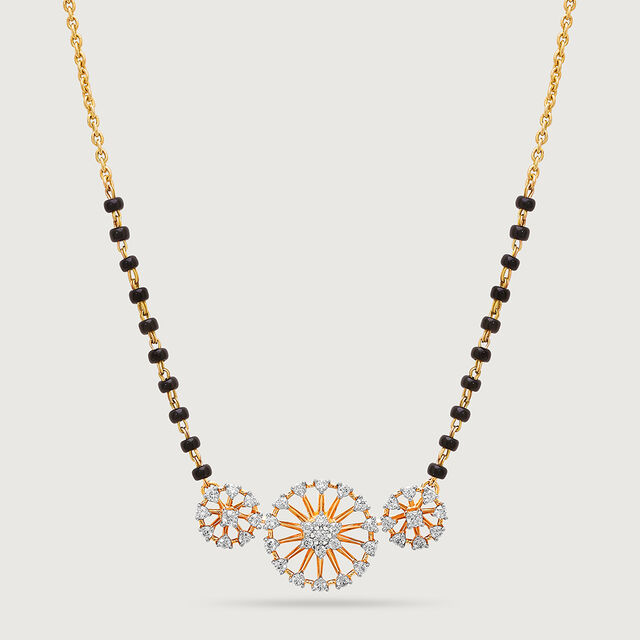Sparkling Swirls 18 KT Gold and Diamond Mangalsutra,,hi-res image number null