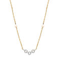 14KT Yellow Gold Diamond Interlocked Pearl Necklace,,hi-res view 2