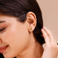 Radiant Soft Peridot Gold Stud Earrings,,hi-res view 2
