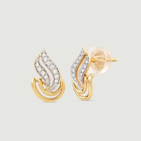 Luminous Flowing Diamond Stud Earrings
