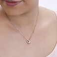 14KT Yellow Gold Brilliant Oval Diamond Pendant with Chain,,hi-res view 3