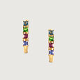 Colourful Charm Garnet & Gold Hoop Earrings,,hi-res view 2