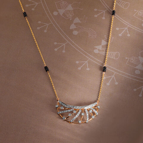 Glowing Eternity 14 Kt Gold and Diamond Mangalsutra