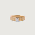 Grid Vibe Gold & Diamond Finger Ring for Men,,hi-res view 3