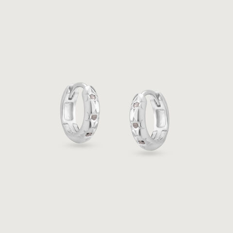Bold Noir Silver Hoop Earrings