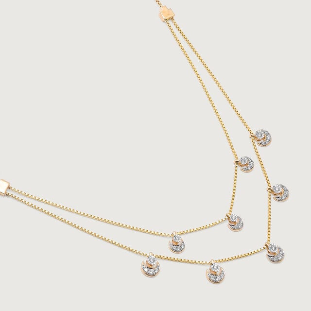 Mystic Moon 14 Kt Gold and Diamond Necklace,,hi-res image number null