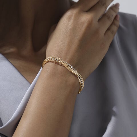 Woven Rhythm Diamond Bangle