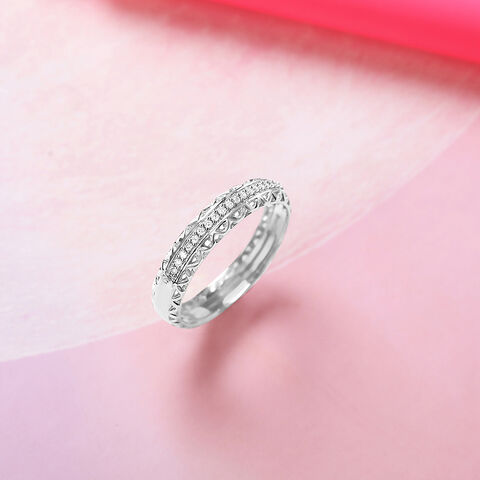 Classic Textured Silver Finger Ring
