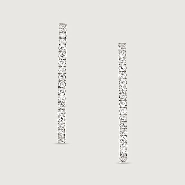 Minimalist Glow Gold & Diamond Hoop Earrings,,hi-res image number null