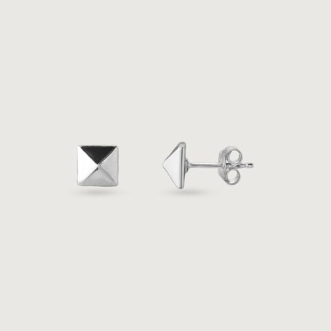 Bold Noir Silver Stud Earrings