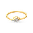 Charming 18 Karat Yellow Gold And Diamond Leaf Ring,,hi-res view 3