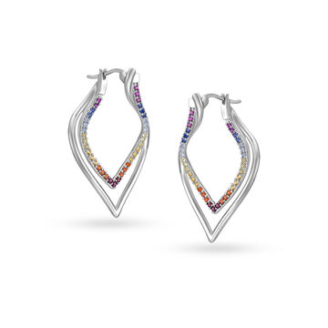 925 Silver Dainty Paisley Stud Earrings with Assorted Stones
