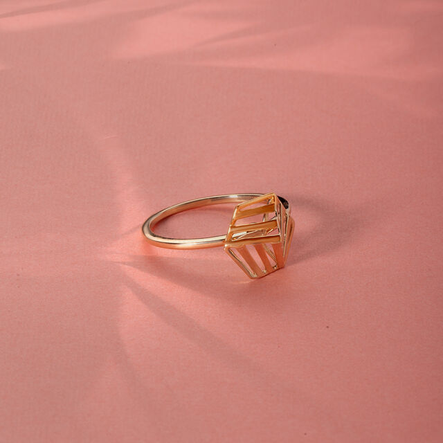14KT Golden Geometry Finger Ring,,hi-res image number null