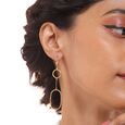 Geometric Cascade 18KT Gold Hoop Earrings,,hi-res view 2