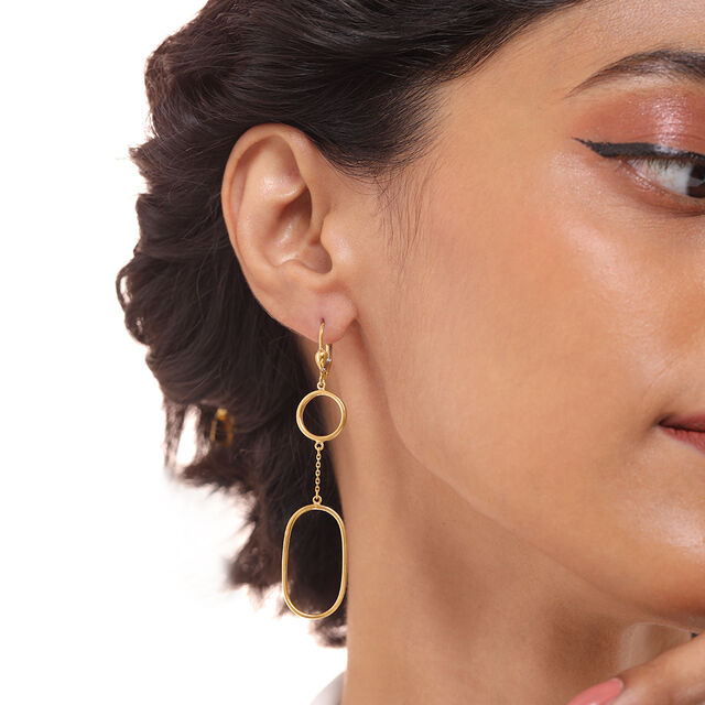 Geometric Cascade 18KT Gold Hoop Earrings,,hi-res image number null