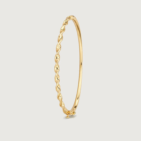 Graceful Twisted Gold Bangle