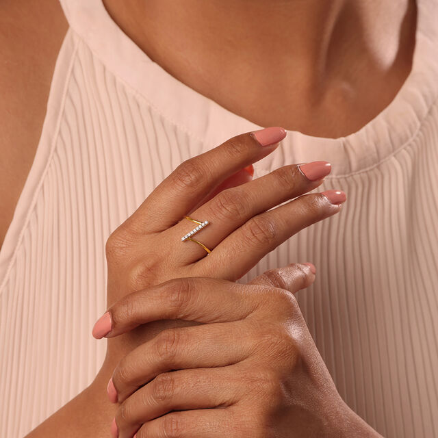 Sparkling Connections 18KT Gold & Diamond Finger Ring,,hi-res image number null