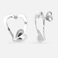 Sculpted Heartbeat Silver Stud Earrings,,hi-res view 4