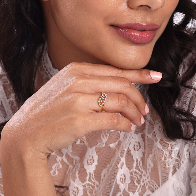 Twinkling Vines Gold & Diamond Finger Ring,,hi-res image number null