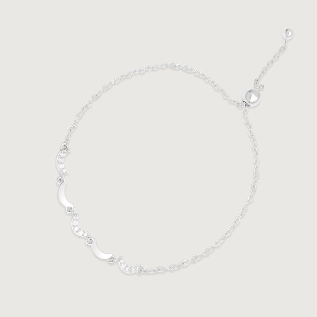 Sparkling Crescent Silver Bracelet,,hi-res image number null