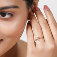 14KT Rose Gold Linear Glam Diamond Finger Ring,,hi-res view 3