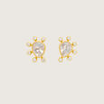 Radiant Halo Polki Diamond Stud Earrings,,hi-res view 3