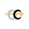 14KT Yellow Gold Sleek Semicircles Diamond Ring,,hi-res view 2