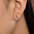 Twisted Sparkle Gold & Diamond Stud Earrings,,hi-res view 2