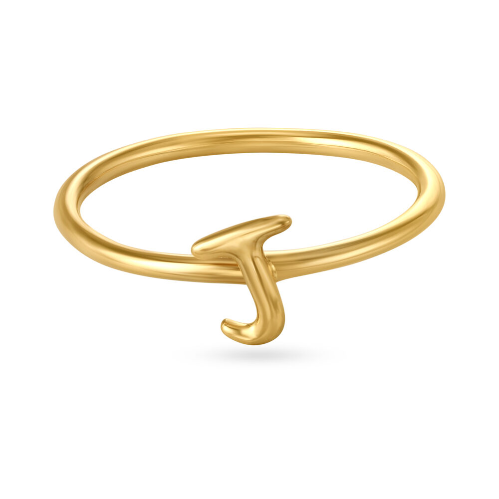 Buy Letter J 14KT Yellow Gold Initial Ring Online Mia by Tanishq