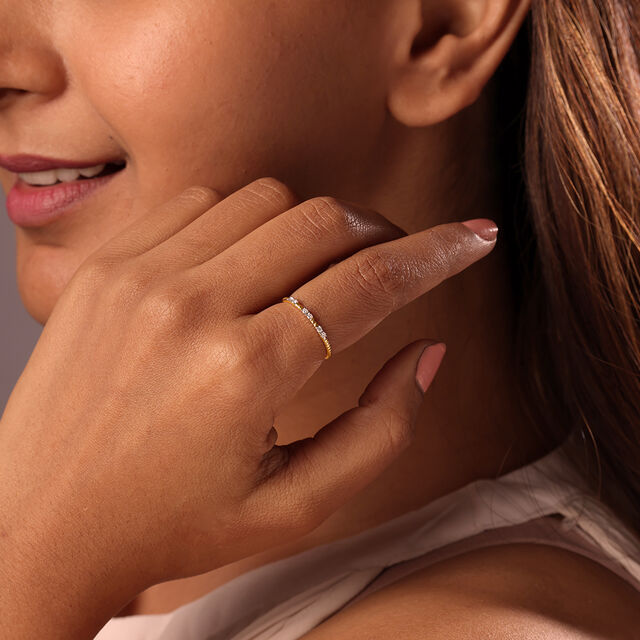 Timeless Sparkle 14KT Gold & Diamond Finger Ring,,hi-res image number null