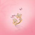Forget Me Not Floral Diamond Ring,,hi-res view 1