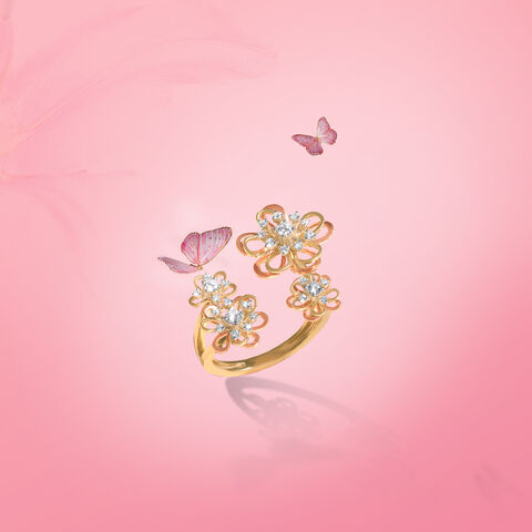 Forget Me Not Floral Diamond Ring