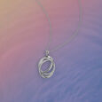 Contemporary Triangle Silver Necklace,,hi-res view 1