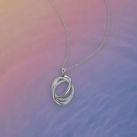 Contemporary Triangle Silver Necklace