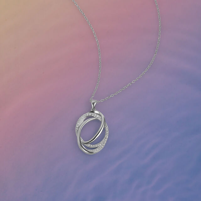 Contemporary Triangle Silver Necklace,,hi-res image number null