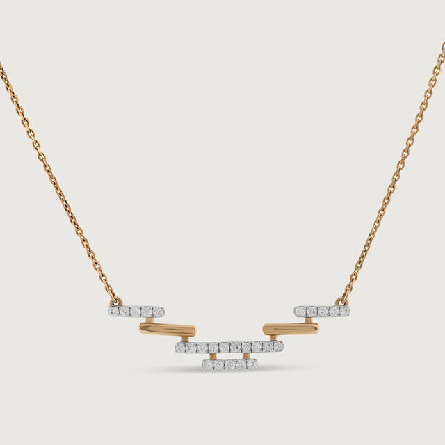 Minimalist Sleek Gold & Diamond Necklace,,hi-res image number null