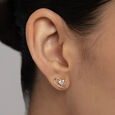 Enchanted Heart 14 kt Gold & Diamond Stud Earrings,,hi-res view 2